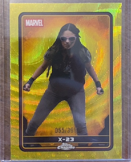 2025 Topps Chrome Deadpool #42 X-23 Yellow Wave — front