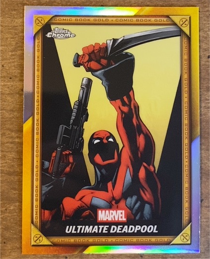 2025 Topps Chrome Deadpool #CB-26 Ultimate Deadpool Comic Book Gold — front
