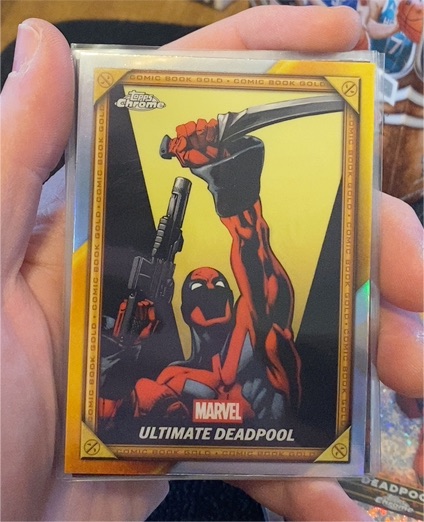 2025 Topps Chrome Deadpool #CB-26 Ultimate Deadpool Comic Book Gold — front
