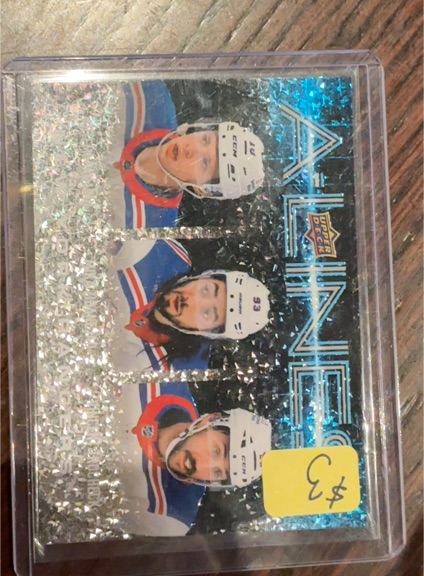 2024-25 Upper Deck Series 1 A-Lines #AL-20 Artemi Panarin, Mika Zibanejad, Vincent Trocheck — front