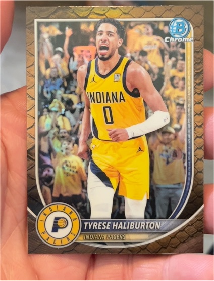 2025 Bowman Chrome #BCV-77 Tyrese Haliburton — front