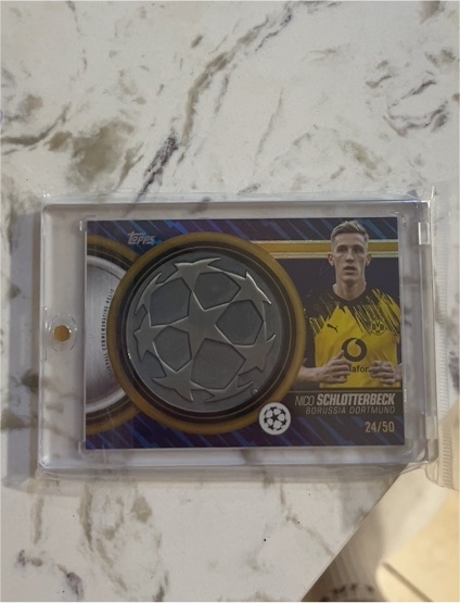 2025-26 Topps UEFA Club Competitions #SCR-NS Nico Schlotterbeck Starball Commemorative Relic — front