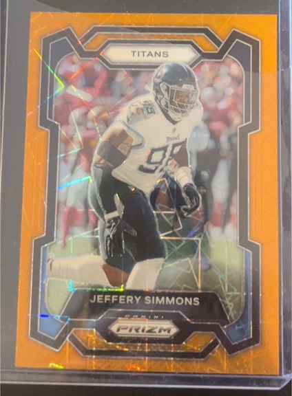 2023 Panini Prizm #286 Jeffery Simmons Orange Lazer Prizm — front