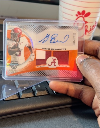 2025 Bowman's Best University #DRA-GB Germie Bernard Dual Patch Autograph — front