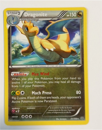 2015 Pokémon XY Roaring Skies #51 Dragonite — front