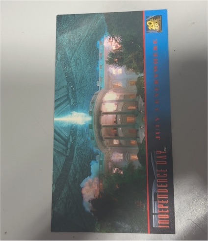 1996 Topps Widevision #P1 Independence Day Promo Card — front