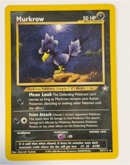2000 Pokémon Neo Genesis #24 Murkrow — front