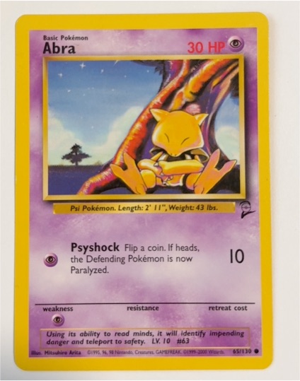 1999 Base Set 2 #65 Abra — front