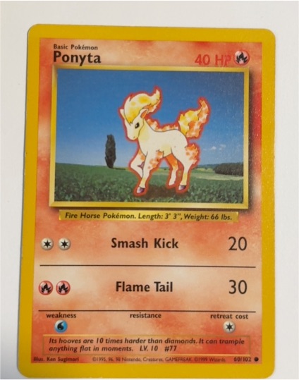 1999 Pokémon #60 Ponyta — front