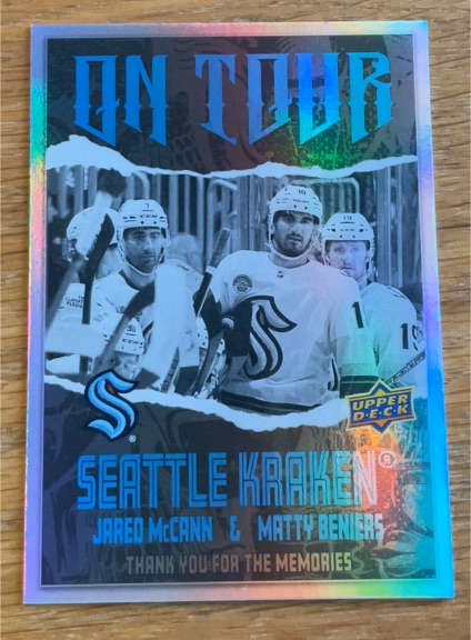 2024-25 Upper Deck Series 2 #OT-15 Jared McCann & Matty Beniers On Tour Seattle Kraken — front