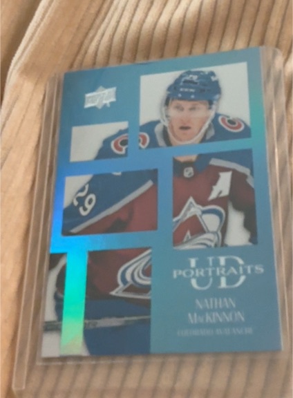 2024-25 Upper Deck Series 1 UD Portraits #P-6 Nathan MacKinnon — front