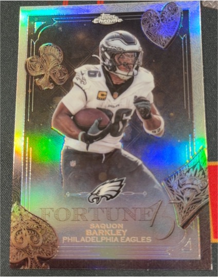 2025 Topps Chrome Fortune 15 #F15-3 Saquon Barkley — front
