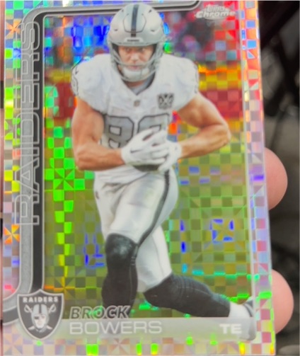 2025 Topps Chrome #178 Brock Bowers X-Fractor Las Vegas Raiders — front