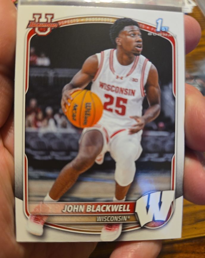 2025-26 Bowman Basketball Prospects 1st Bowman BPP-78 John Blackwell — front