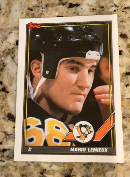 1991-92 Topps #153 Mario Lemieux — front