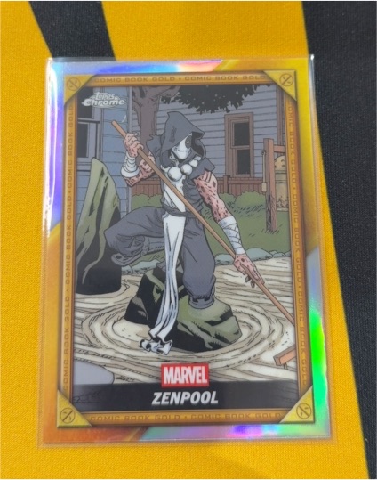 2025 Topps Chrome Deadpool #CB-24 Zenpool Comic Book Gold Card — front