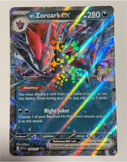 2026 Pokémon N's Zoroark ex #137 Ascended Heroes — front