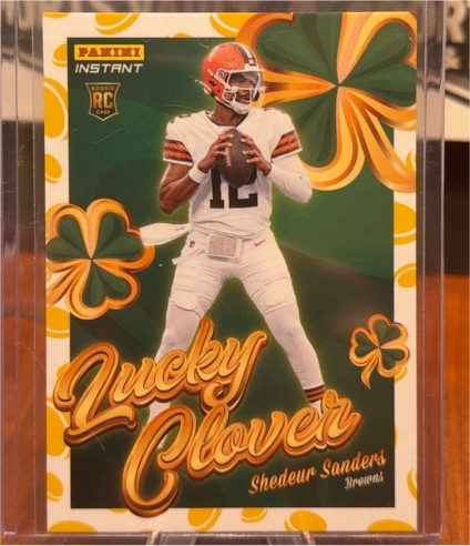 2025 Panini Instant #20 Shedeur Sanders Lucky Clover — front