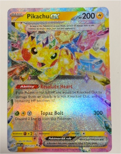2023 Pokémon Sv08: Surging Sparks #057 Pikachu EX Full Art Tera Holo — front