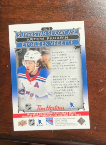 2021-22 Upper Deck Tim Hortons Superstar Showcase #SS-7 Artemi Panarin — front
