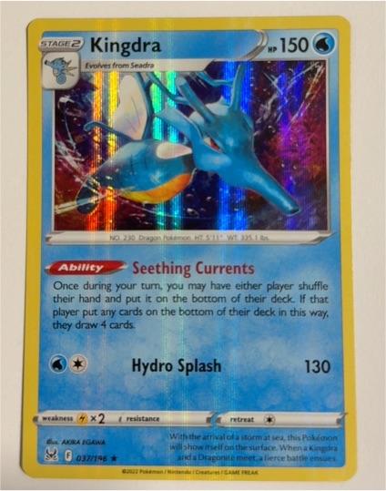 2022 Pokémon Sword & Shield Lost Origin #037 Kingdra — front
