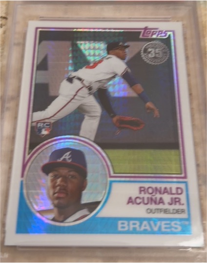 2018 Topps Update #101 Ronald Acuna Jr. Silver Pack 35th Anniversary Rookie RC — front