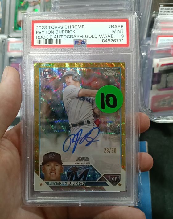 2023 Topps Chrome #RA-PB Peyton Burdick Rookie Autograph Gold Wave — front