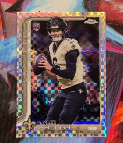 2025 Topps Chrome #398 Tyler Shough Rookie X-Fractor — front