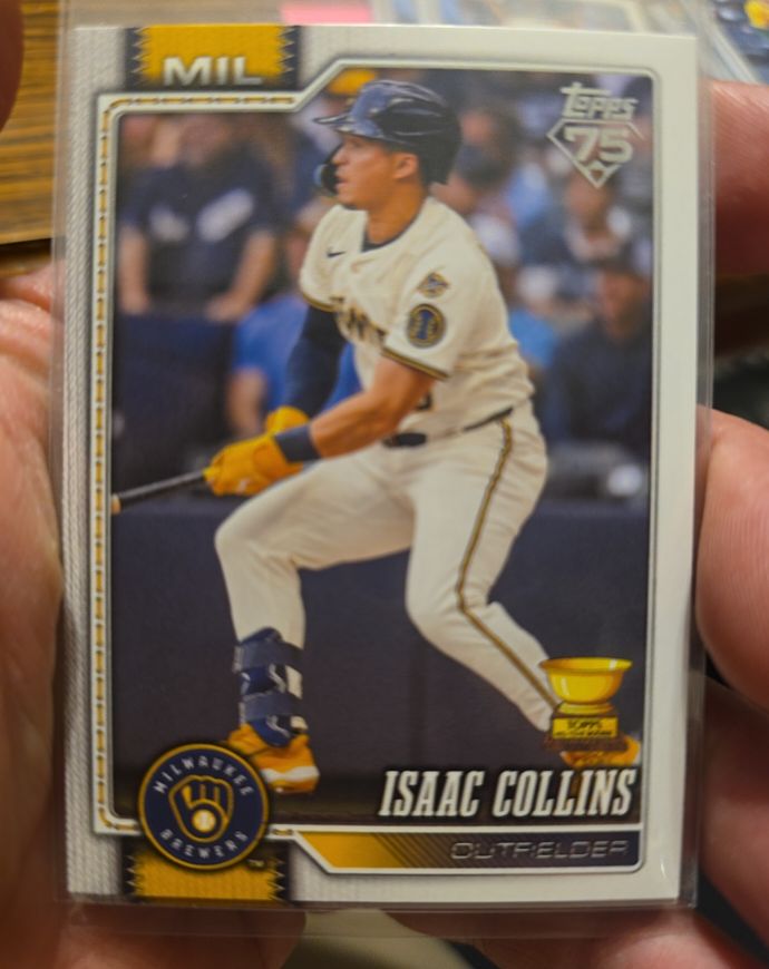 2026 Topps Series 1 #202 Isaac Collins Milwaukee Brewers Rookie Cup — front