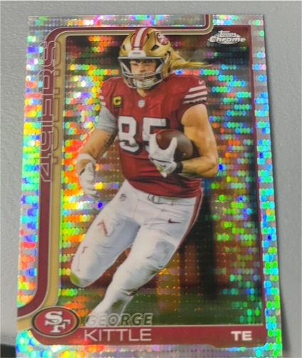 2025 Topps Chrome #267 George Kittle Pulsar Refractor — front
