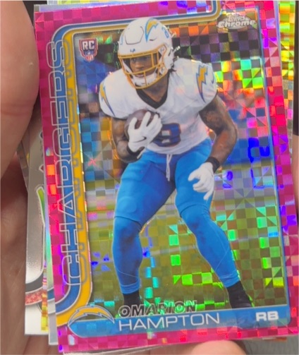 2025 Topps Chrome #324 Omarion Hampton — front
