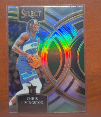 2023-24 Panini Select #107 Chris Livingston Blue Silver Rookie — front