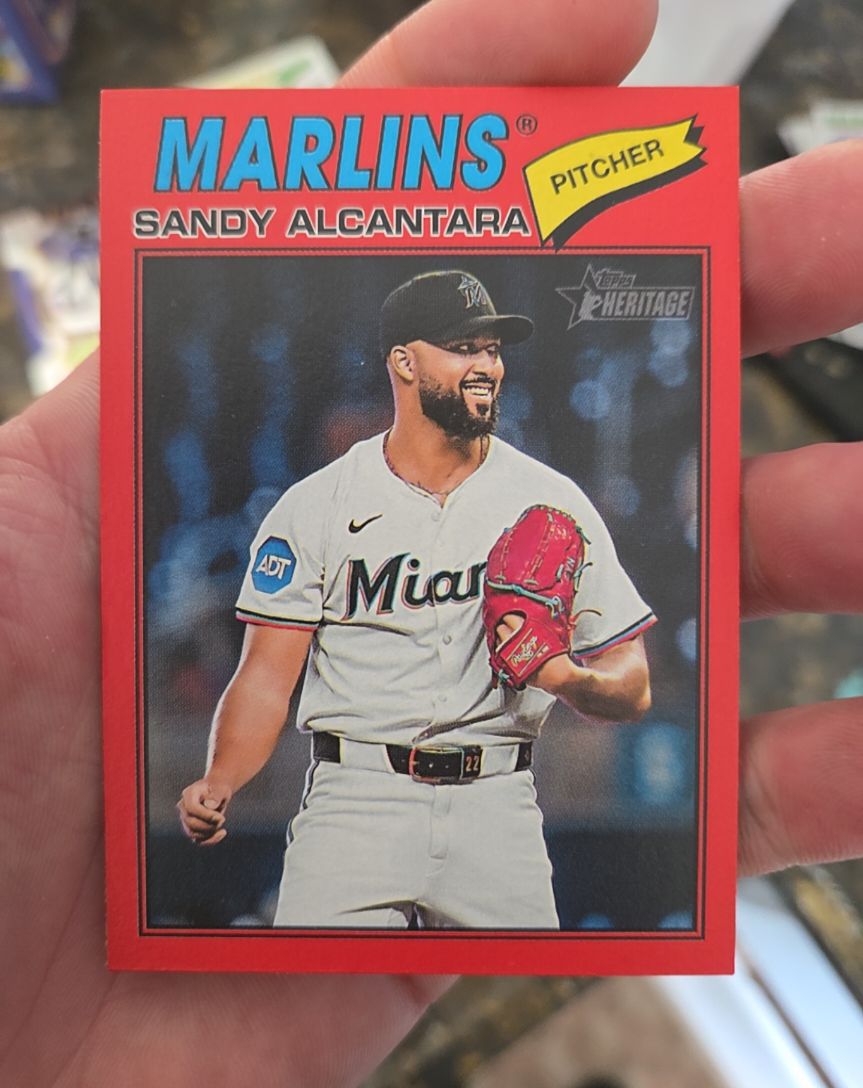 2026 Topps Heritage #76 Sandy Alcantara — front