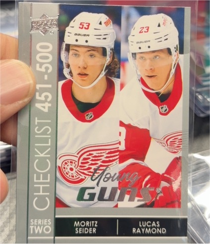 2021-22 Upper Deck Series 2 #500 Young Guns Checklist Moritz Seider / Lucas Raymond — front