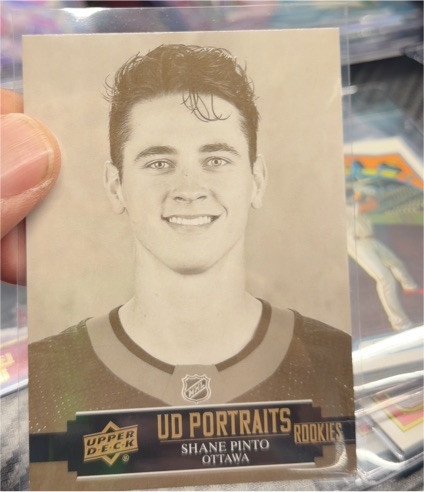 2021-22 Upper Deck UD Portraits Rookies #P-53 Shane Pinto — front
