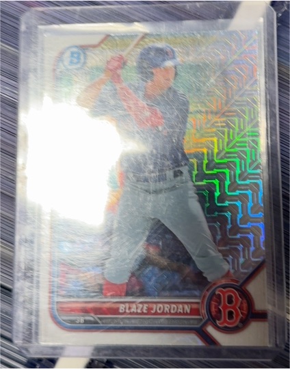 2022 Bowman Chrome #BCP-58 Blaze Jordan Mojo Refractor — front