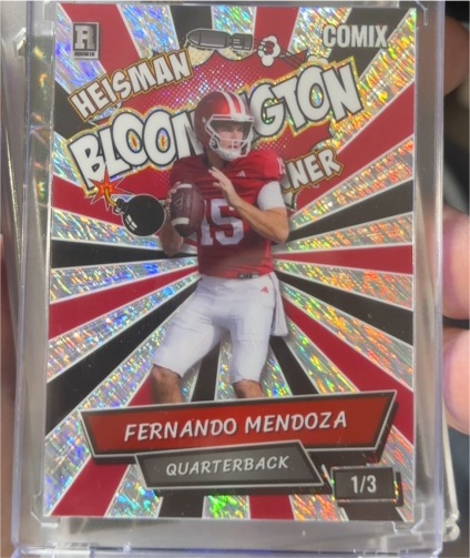 2025 Wild Card Comix #1/3 Fernando Mendoza Bloomington Heisman Winner — front