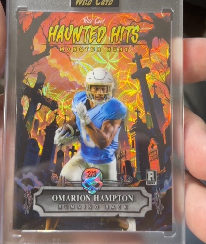 2025 Wild Card Haunted Hits Monster Hunt #HHCA-OH Omarion Hampton — front