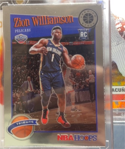 2019-20 Panini NBA Hoops Premium Stock Tribute #296 Zion Williamson — front