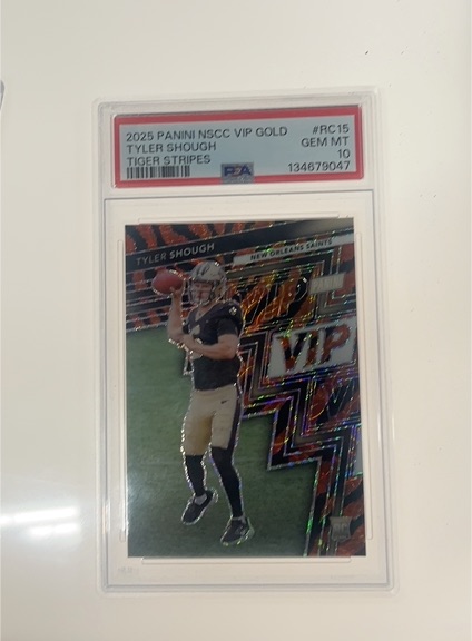 2025 Panini NSCC VIP Gold #RC15 Tyler Shough Tiger Stripes — front