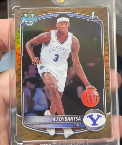 2025-26 Bowman Chrome #BCP-1 AJ Dybantsa Reptilian Refractor — front