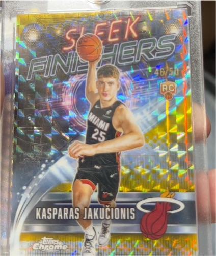 2025-26 Topps Chrome #SF-30 Kasparas Jakučionis Sleek Finishers — front