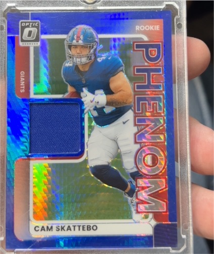 2025 Panini Donruss Optic #RPBH-CSO Cam Skattebo Rookie Phenom Blue Hyper Patch — front