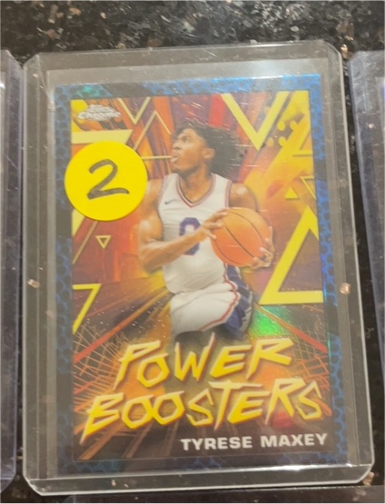 2023-24 Topps Chrome Basketball #PB-15 Tyrese Maxey Power Boosters — front