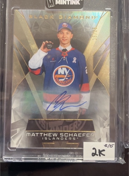 2025 Upper Deck Black Diamond Rookie Gems Signature #RGS-MS Matthew Schaefer — front