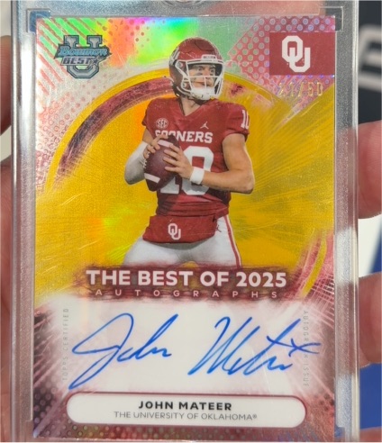 2025 Bowman Best University #27 John Mateer — front