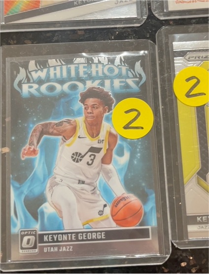 2023-24 Donruss Optic #12 Keyonte George White Hot Rookies — front