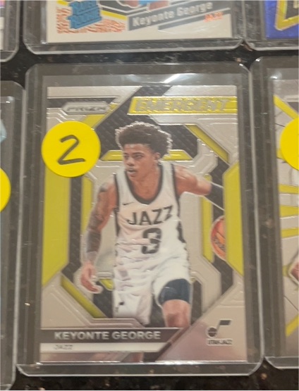 2023-24 Panini Prizm #2 Keyonte George Emergent Silver Prizm Rookie — front