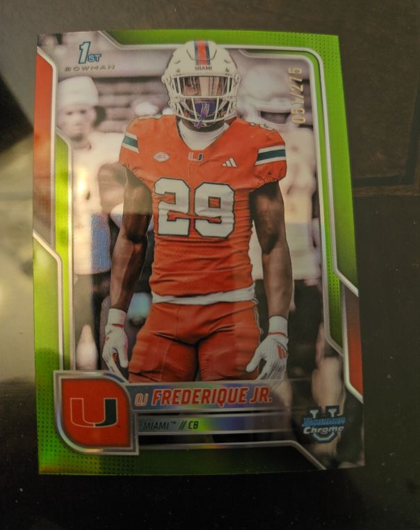 2025 Bowman Chrome University #92 OJ Frederique Jr. — front
