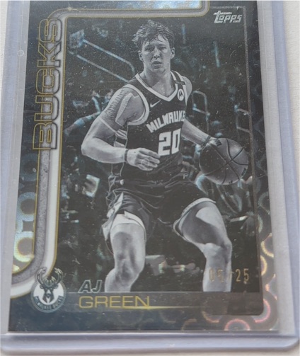 2025-26 Topps Basketball #57 AJ Green Milwaukee Bucks Blackout — front